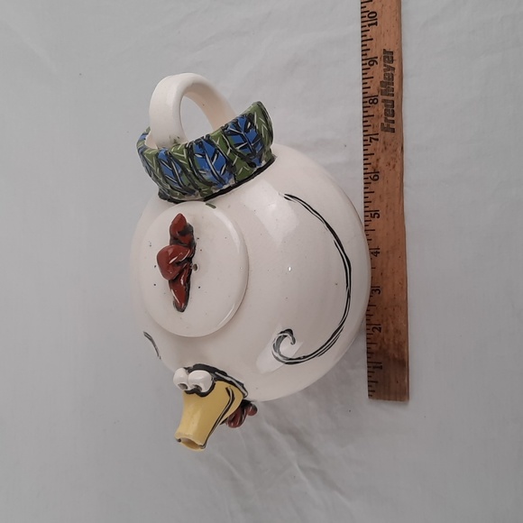 Whimsical Studio Art Pottery Turkey/Chicken Tea Pot - One of a Kind - Picture 10 of 10